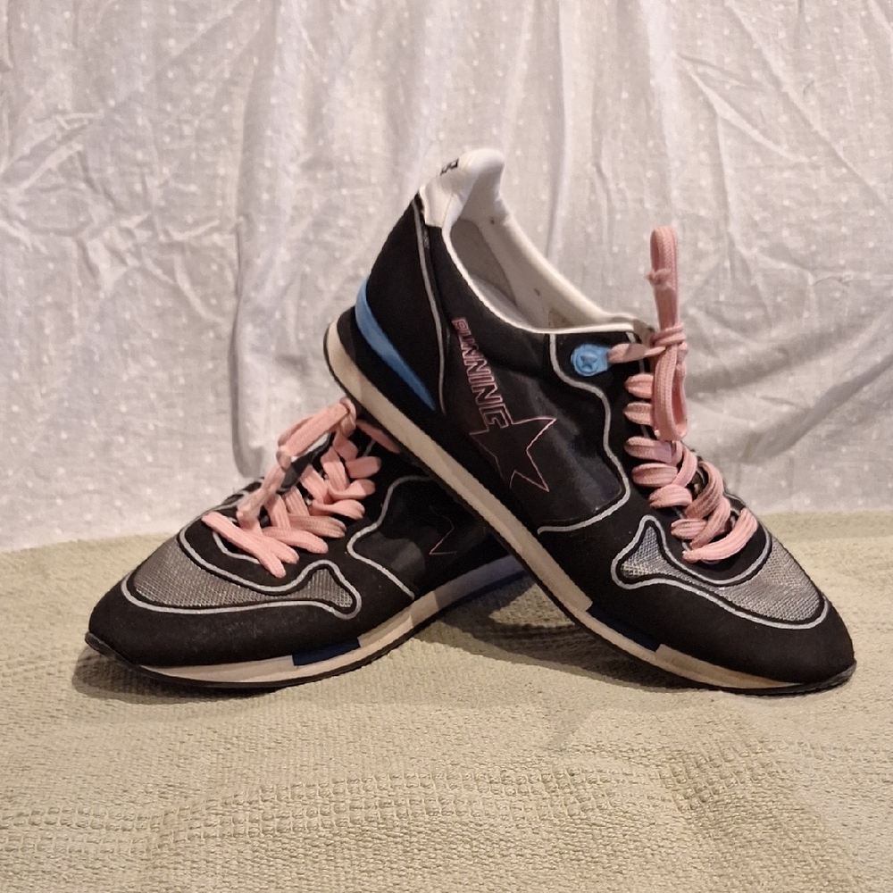 Golden Goose GGDB COL M5 Running Shoes Black, Pink And Silver Size 39/9